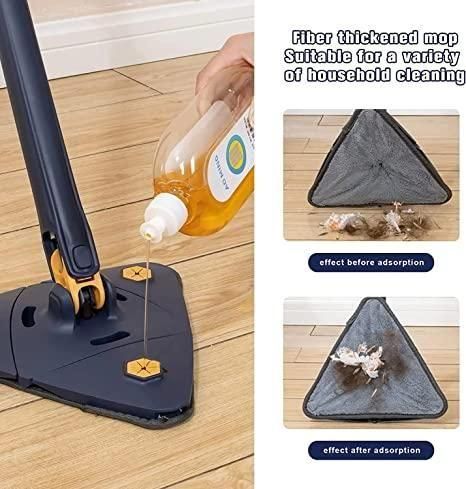 Flexible squeezing triangle cleaning mop